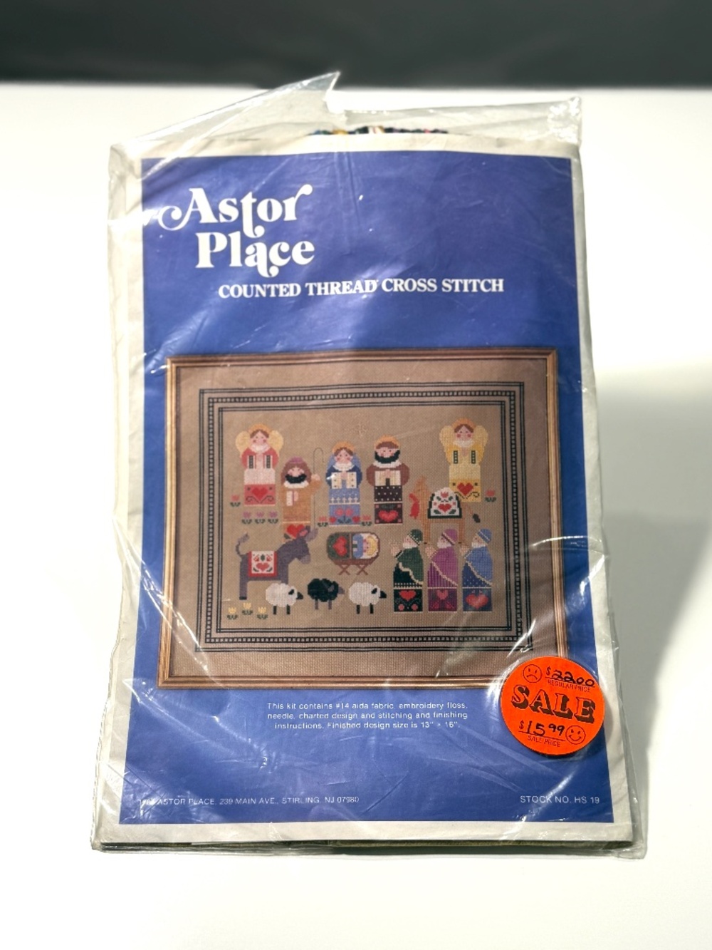 Astor Place Counted Cross Stitch Kit #HA 19, Folk Art Nativity Scene